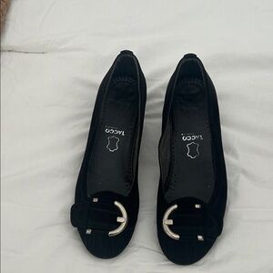 Suede Black Wedge Ballet